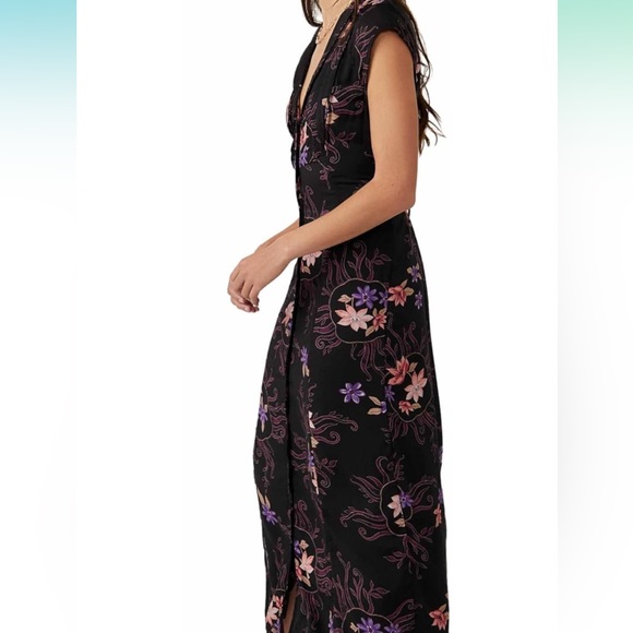 Free People Rosemary NWT Lined Button Down Floral Print Maxi Dress Size Large - Picture 3 of 15